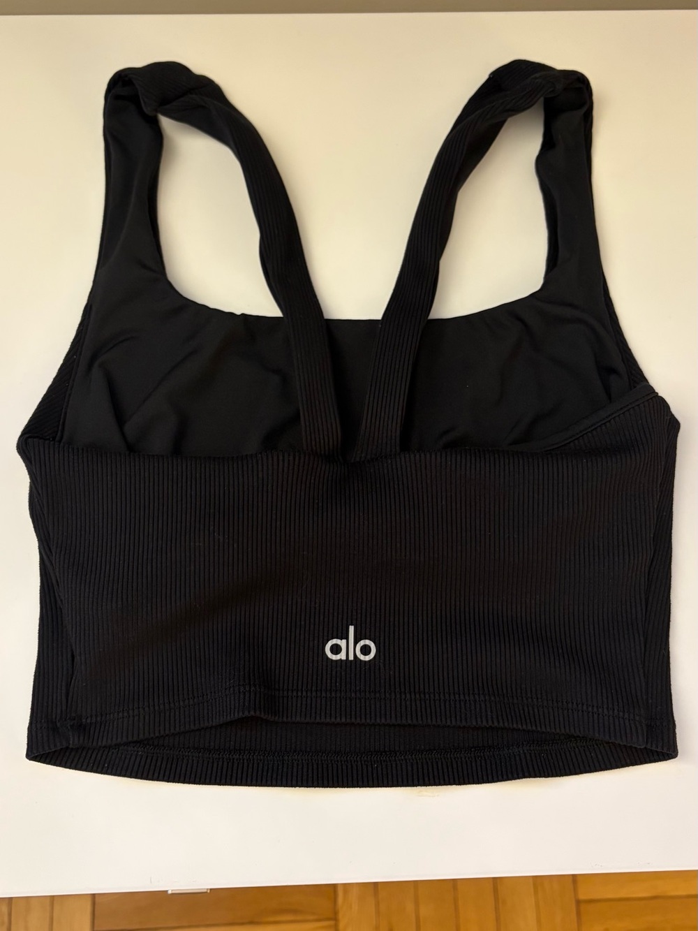 ALO Yoga Black Ribbed Cropped Tank